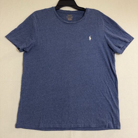 Polo Ralph Lauren Men’s Polo Shirt Short Sleeve Blue Size Large Custom Slim Fit - Picture 1 of 7